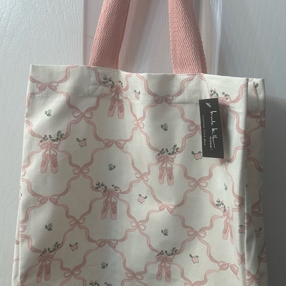 Nicole Miller Cream and Pink Patterned Tote Bag - Picture 2 of 3